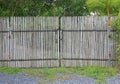 Old bamboo fence gate in the garden Royalty Free Stock Photo