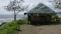 Old bamboo shack by the sea Royalty Free Stock Photo