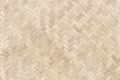 Old bamboo weaving pattern, woven rattan mat texture for background and design art work. Royalty Free Stock Photo