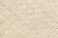 Old bamboo weaving pattern, woven rattan mat texture for background and design art work Royalty Free Stock Photo