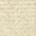 Old bamboo weaving pattern, woven rattan mat texture for background and design art work Royalty Free Stock Photo