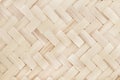 Old bamboo weaving pattern, woven rattan mat texture for background and design art work Royalty Free Stock Photo