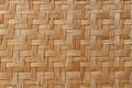 Old bamboo weaving pattern, woven rattan mat texture for background and design art work Royalty Free Stock Photo