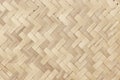 Old bamboo weaving pattern, woven rattan mat texture for background and design art work Royalty Free Stock Photo