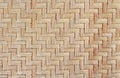 Old bamboo weaving pattern, woven rattan mat texture for background Royalty Free Stock Photo