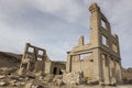 Old Bank Building Ruins in Rhyolite Ghost Town Royalty Free Stock Photo