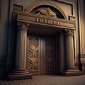 Old Bank Door, Art Deco Enter, Luxury Treasury Door, Ornate Bank Gate, Abstract Generative AI Illustration