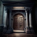 Old Bank Door, Art Deco Enter, Luxury Treasury Door, Ornate Bank Gate, Abstract Generative AI Illustration