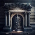 Old Bank Door, Art Deco Enter, Luxury Treasury Door, Ornate Bank Gate, Abstract Generative AI Illustration