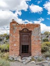 Old Bank vault door exposed to the air made of brick Royalty Free Stock Photo