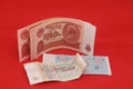 Old banknotes of the former Soviet Union. USSR - rubles. Royalty Free Stock Photo