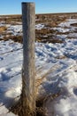 Old barbed wire fence post, Alberta Canada Royalty Free Stock Photo