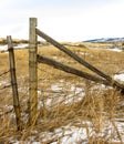 Old barbed wire gate at a ranch near Lumbreck Fall Royalty Free Stock Photo