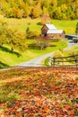 Old barn in beautiful Vermont autumn landscape