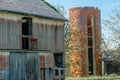 Old Barn and Brick Silo