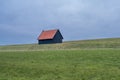 Old barn at the coast of Wieringerwerf, The Netherlands Royalty Free Stock Photo