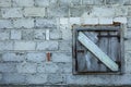 Old Barn Door closed with wooden rust door Royalty Free Stock Photo