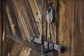 Old Barn Door with Metal Lock Royalty Free Stock Photo