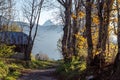 old barn in the french Alps mountains Royalty Free Stock Photo