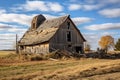 An old barn on a green field Royalty Free Stock Photo