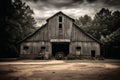 An old barn on a green field Royalty Free Stock Photo