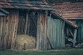 Old barn with hay stack Royalty Free Stock Photo