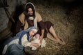 Old barn nativity scene Royalty Free Stock Photo