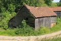 An old barn in the neighbourhood of the farm at the countryside. Royalty Free Stock Photo