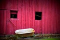 Old barn and old tub. Royalty Free Stock Photo
