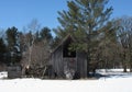 Old Barn, Partially Collapsed, Winter Royalty Free Stock Photo