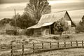 Old Barn/Pasture/Sepia Royalty Free Stock Photo