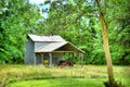 Old Barn and Red Tractor Royalty Free Stock Photo