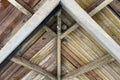 Barn roof rafters vintage with mesh wire Royalty Free Stock Photo