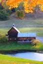 Old barn in rural Vermont in autumn time Royalty Free Stock Photo