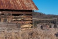 Old Barn with Rusty Manure Bucket
