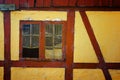 An old barn`s broken window Lolland Denmark Royalty Free Stock Photo