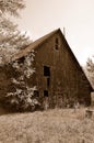 Old barn in sepia Royalty Free Stock Photo