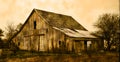 Old Barn in sepia Royalty Free Stock Photo