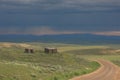 Old Barn and Shed Along Country Road In Colorado Royalty Free Stock Photo