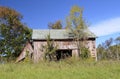 Old barn or shed falling into ruins