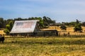 Old Barn & Sheds With American Flag On Roof Royalty Free Stock Photo