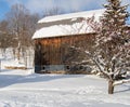 Old Barn on a snowy day