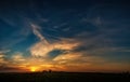 Old Barn at Sunset, Panoramic Color Image Royalty Free Stock Photo