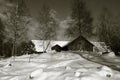 Old barn in winter Royalty Free Stock Photo