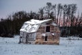 Old Barn During The winter Royalty Free Stock Photo