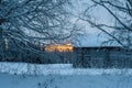 Old barn in winter