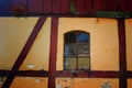 An old barn`s broken window Lolland Denmark Royalty Free Stock Photo