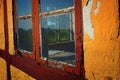 An old barn`s dirty window Lolland Denmark Royalty Free Stock Photo