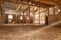 Old Barn Wooden Beams of Sunlight Interior Dusty Farm Empty