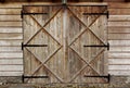 Old barn wooden door with four crosses Royalty Free Stock Photo